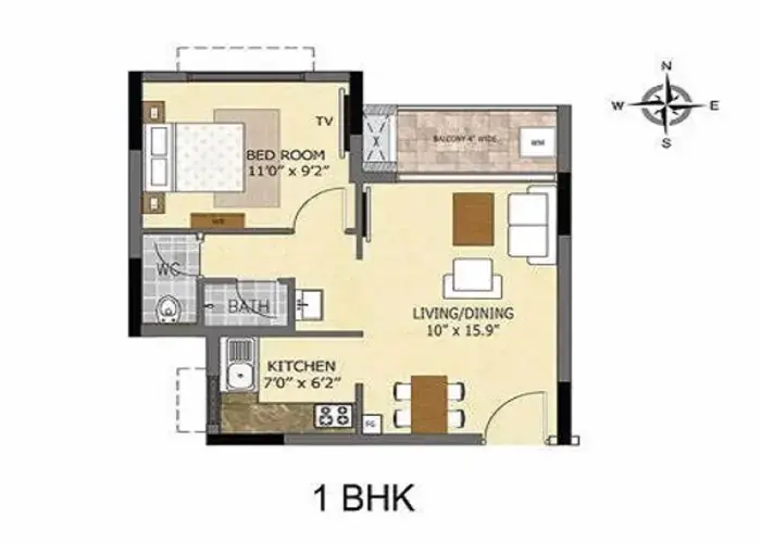 Featured Image of Century Bliss 1 BHK Floor Plan