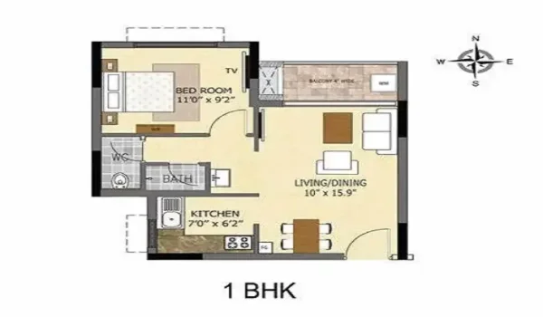 Featured Image of Century Bliss 1 BHK Apartment Floor Plan